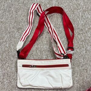 Lululemon Crossbody/belt Bag with Red Striped Adjustable Strap